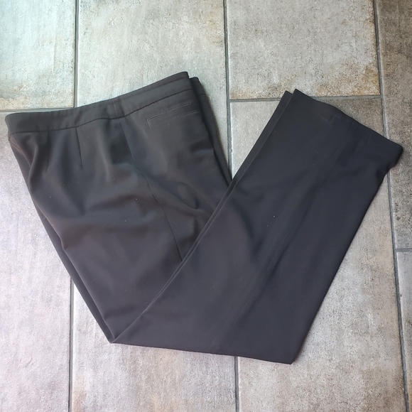 Anne Klein Black Dress Pants Straight Leg Trousers High Rise Preppy Office 14 - Picture 1 of 8